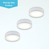 3-Light LED Mini Puck Light Fixture Kit - White