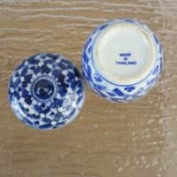 2-inch W Vintage Thai Blue and White Porcelain Tea Cup - Set of 5