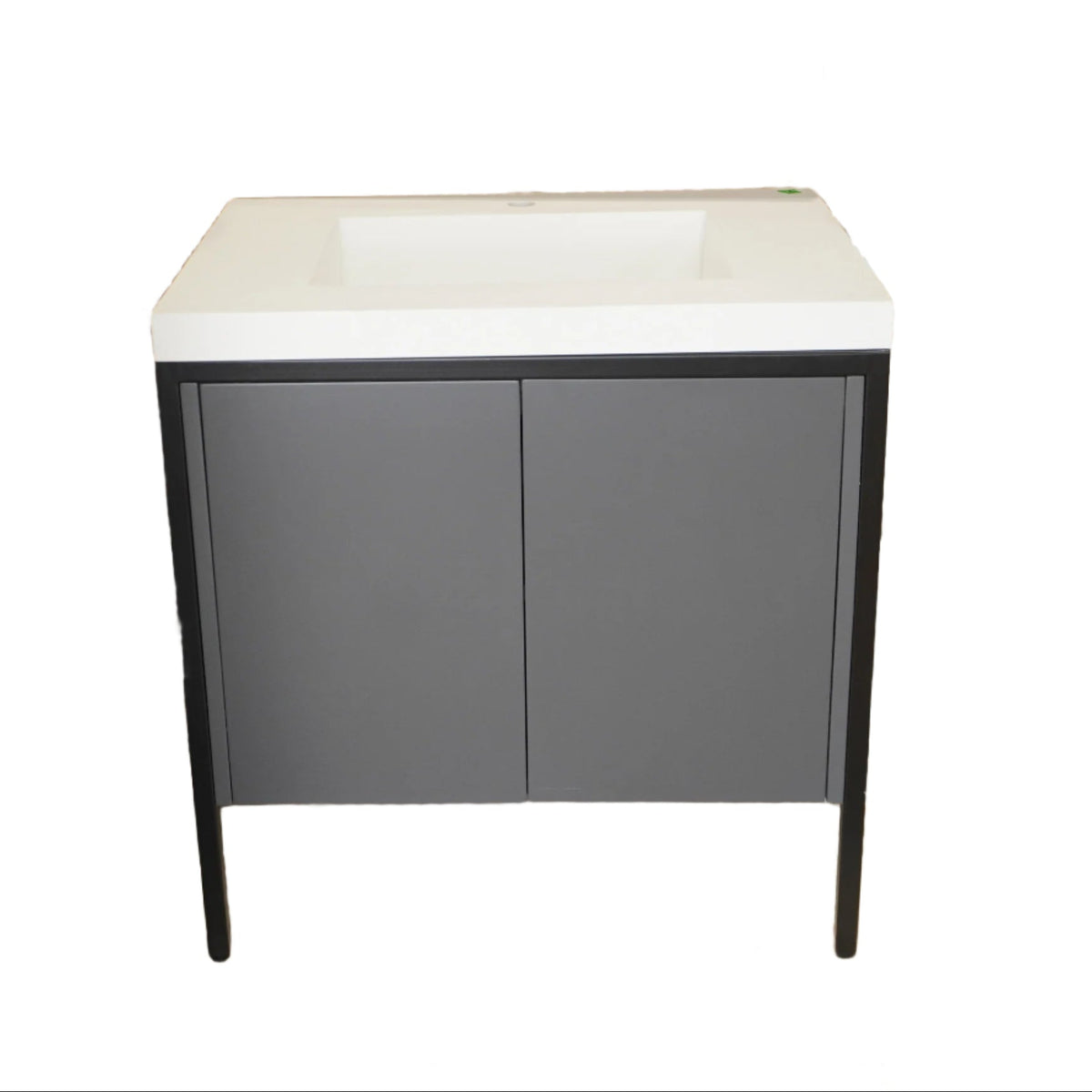 30-inch Metal Frame Bathroom Vanity in Light Grey