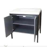 30-inch Metal Frame Bathroom Vanity in Light Grey