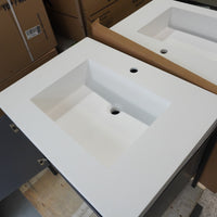 30-inch Metal Frame Bathroom Vanity in Light Grey