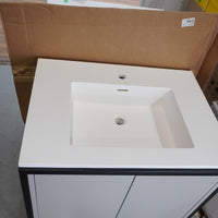 30-inch Metal Frame Bathroom Vanity in Dark Grey