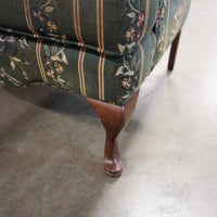 30-inch W Fabric Lounge Chair in Floral Patterned Green