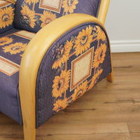 30-inch W Fabric Lounge Chair in Purple