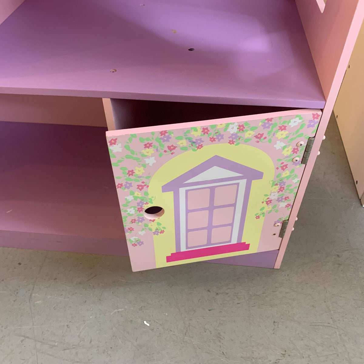 30-inch W Wooden Pink Kids Cabinet Doll House
