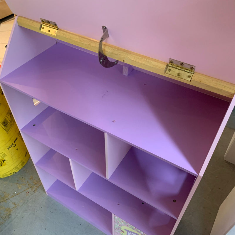 30-inch W Wooden Pink Kids Cabinet Doll House