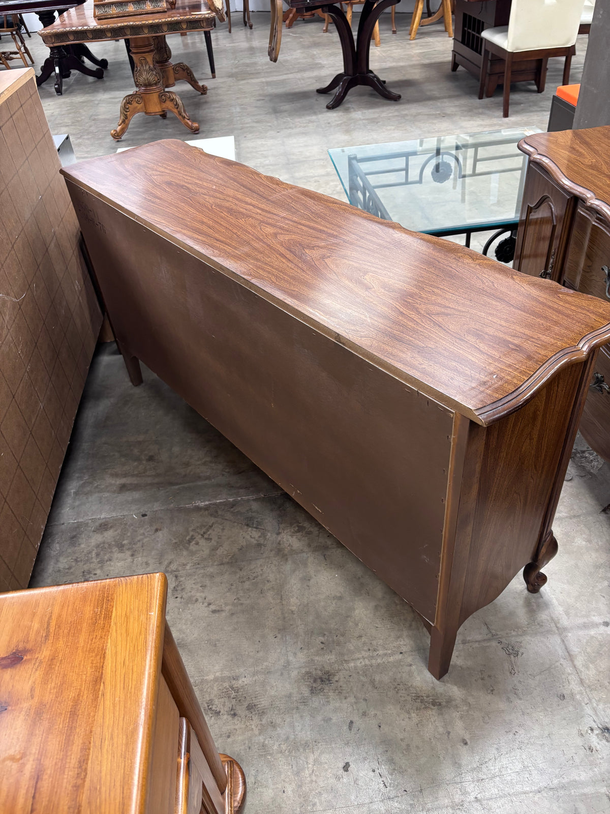 Vintage French Provincial Wooden Buffet with 3 Drawers