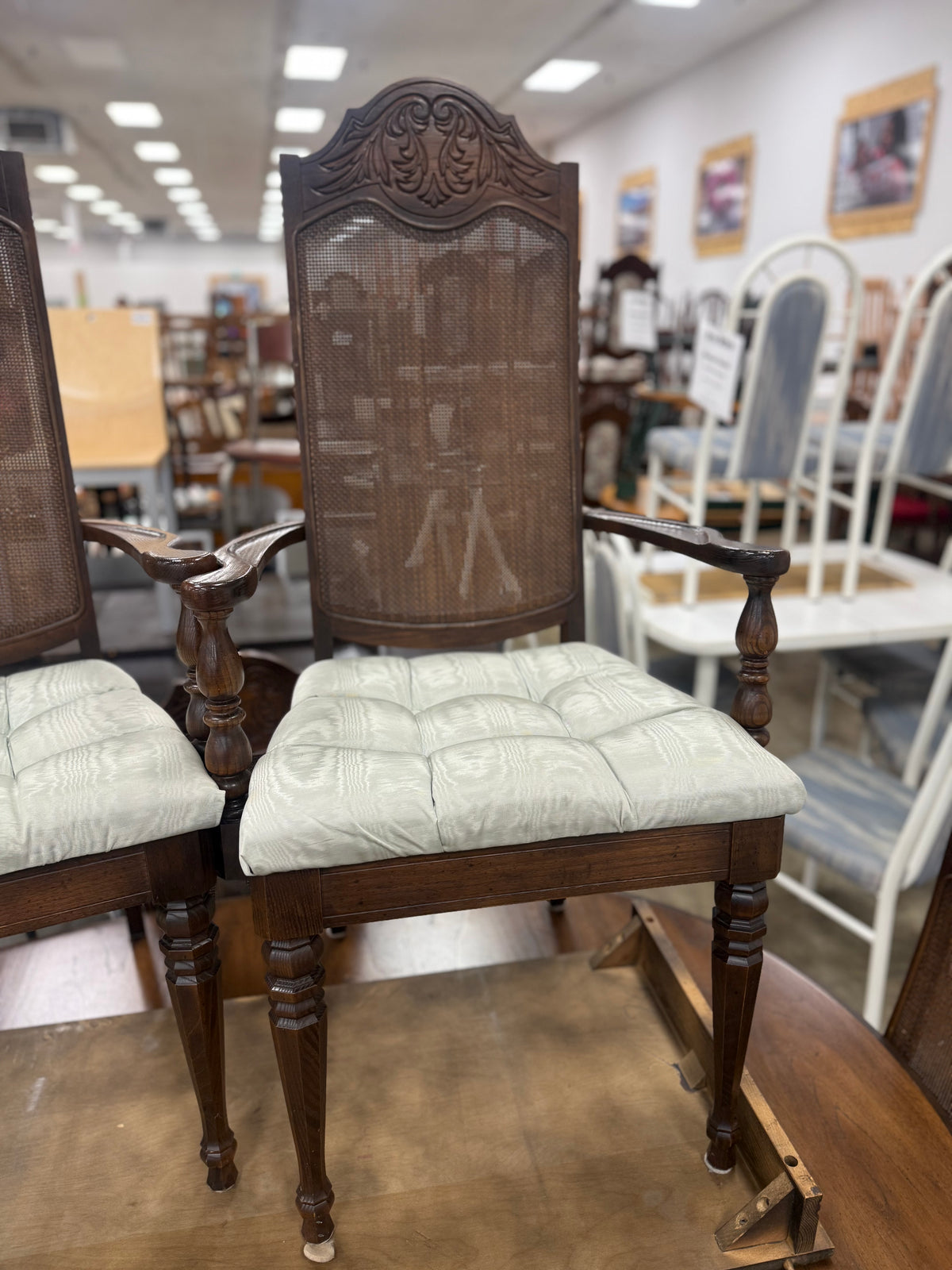 Dark Brown and Mint Green Dining Set