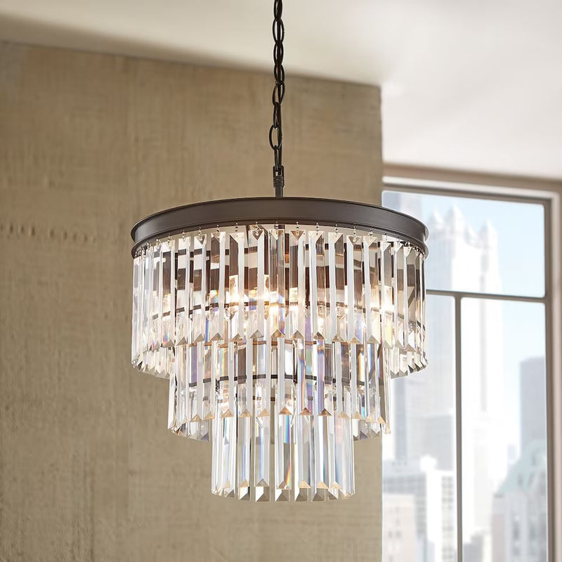 Romallo 5-Light Crystal Chandelier in Satin Black