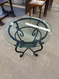 24"W Side Table with Glass Top