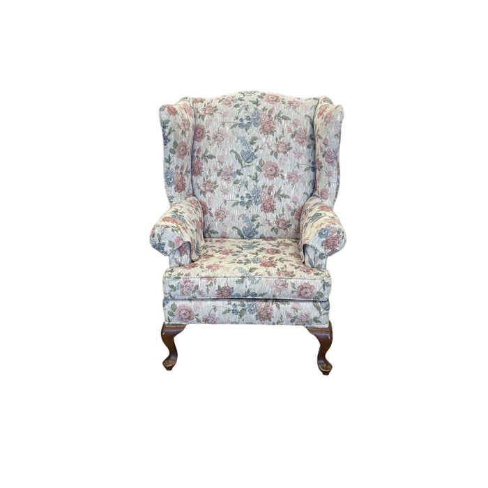 31-Inch Floral Print Wingback Chair