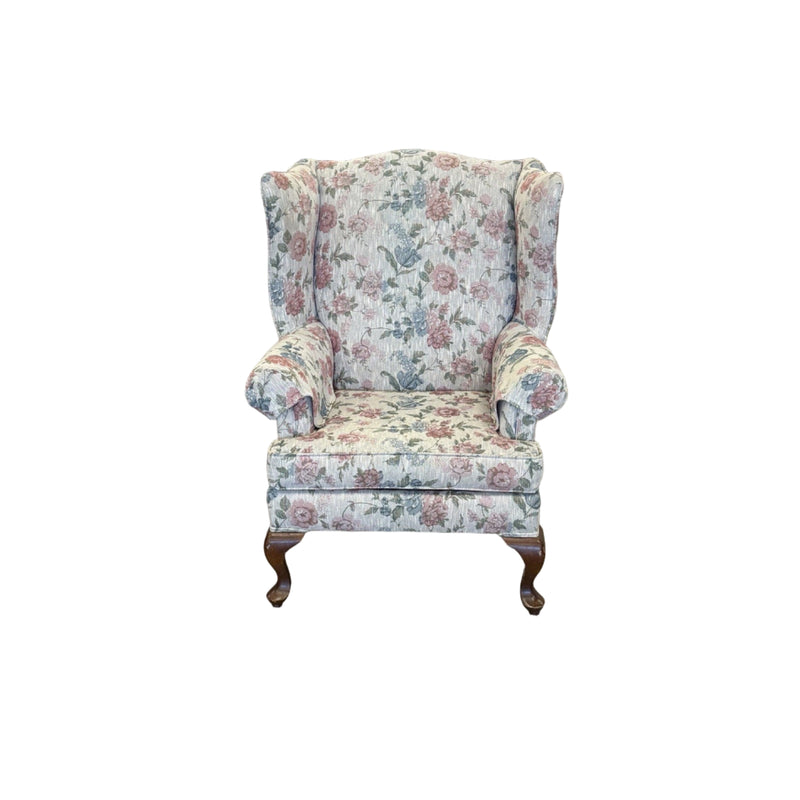 31-Inch Floral Print Wingback Chair
