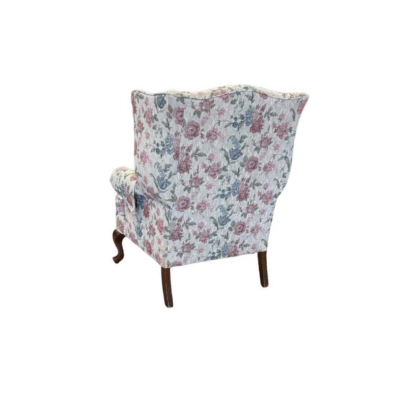 31-Inch Floral Print Wingback Chair