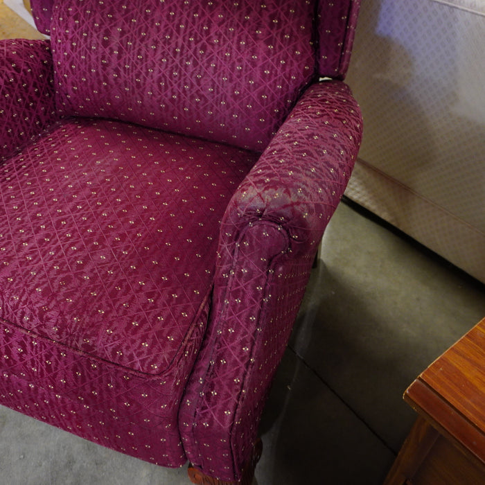 31-inch W Fabric Lounge Chair in Burgundy Red