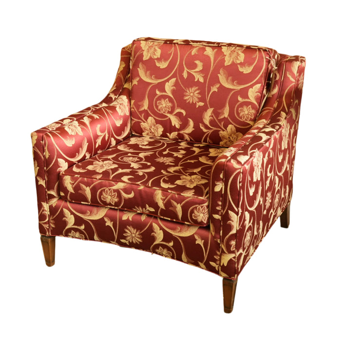 31-inch W Floral Fabric 1-Seat Sofa in Red