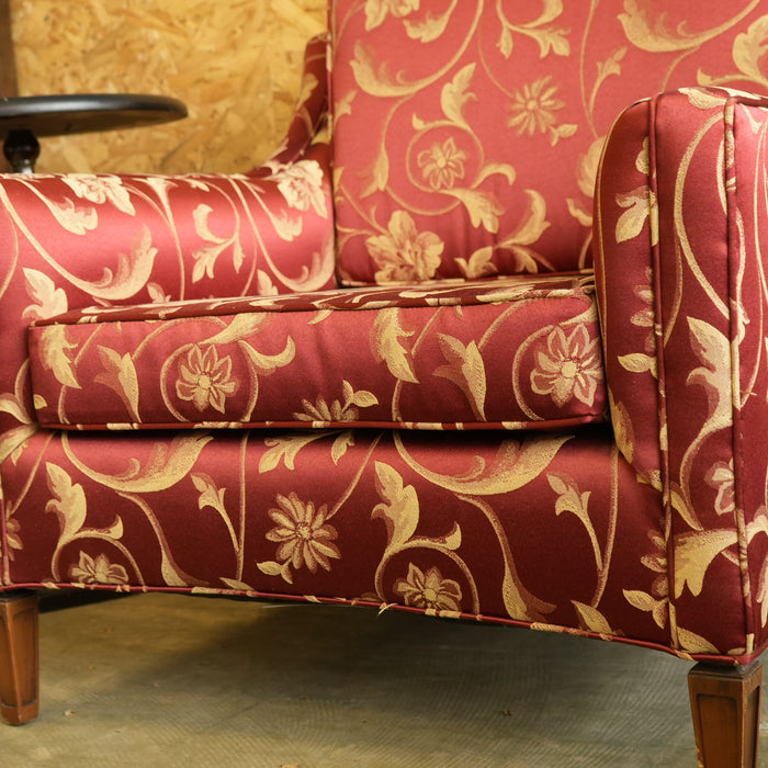 31-inch W Floral Fabric 1-Seat Sofa in Red