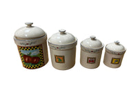 Four Ceramic Kitchen Canisters Designed By Susan Winget