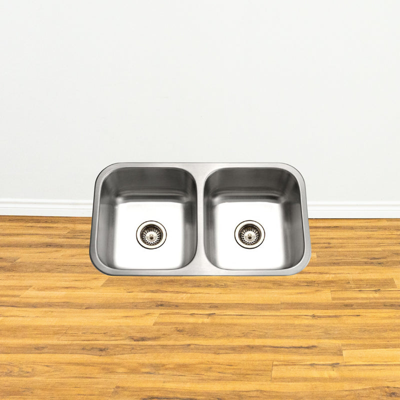 31 1/2-inch Double Basin 50/50 Stainless Steel Sink