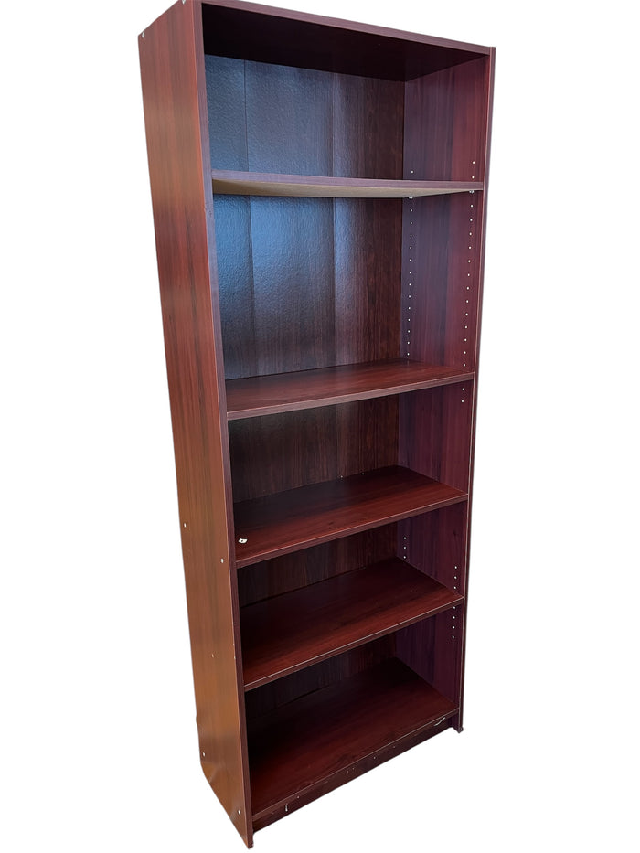 Red Wood 5 Shelf Bookshelf