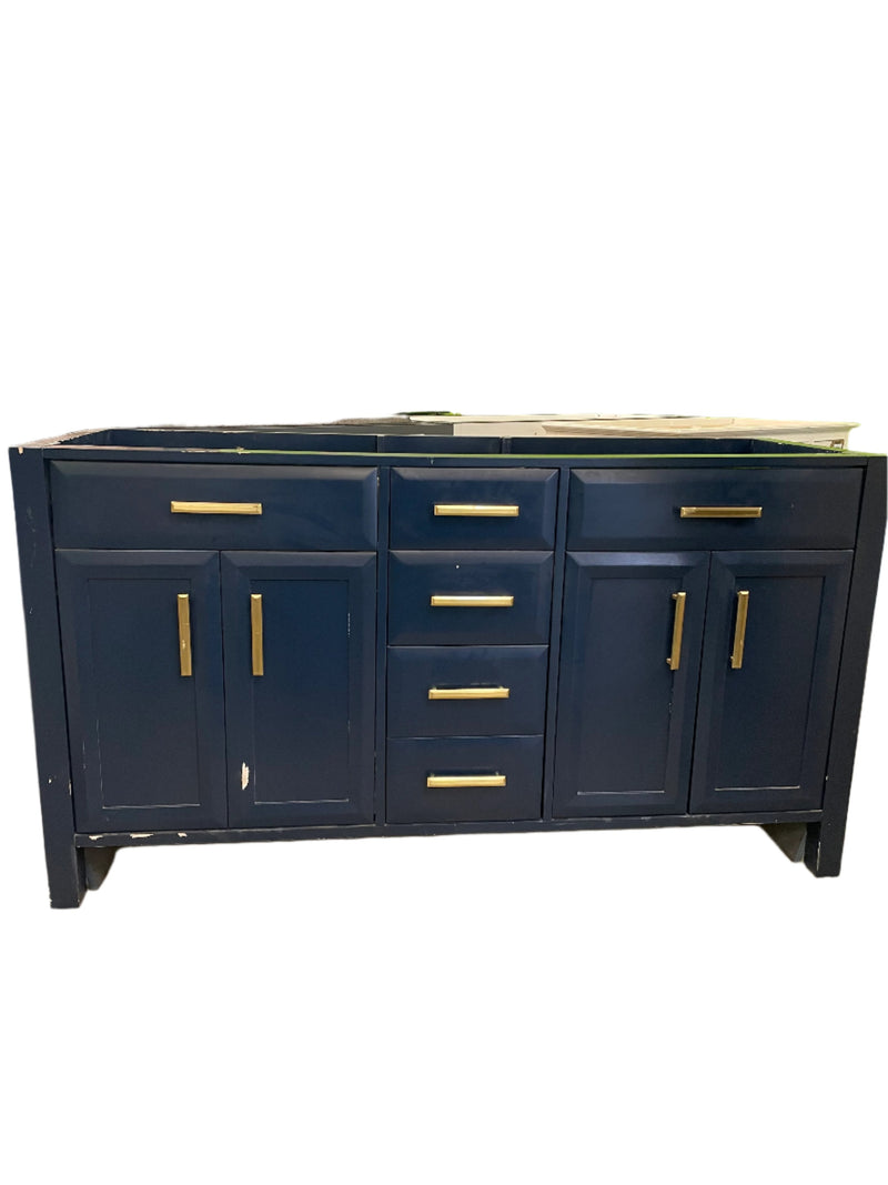 Navy Blue and Gold Vanity