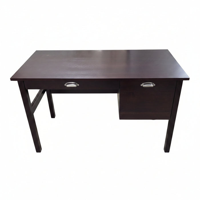 Dark Wood-Finished Office Desk