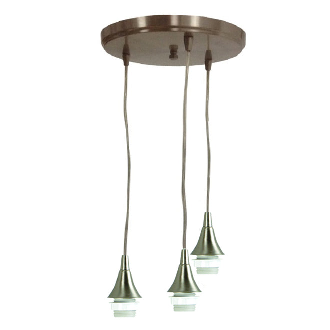 Style Selections 3-Light Brushed Nickel Transitional Cylinder Pendant Light