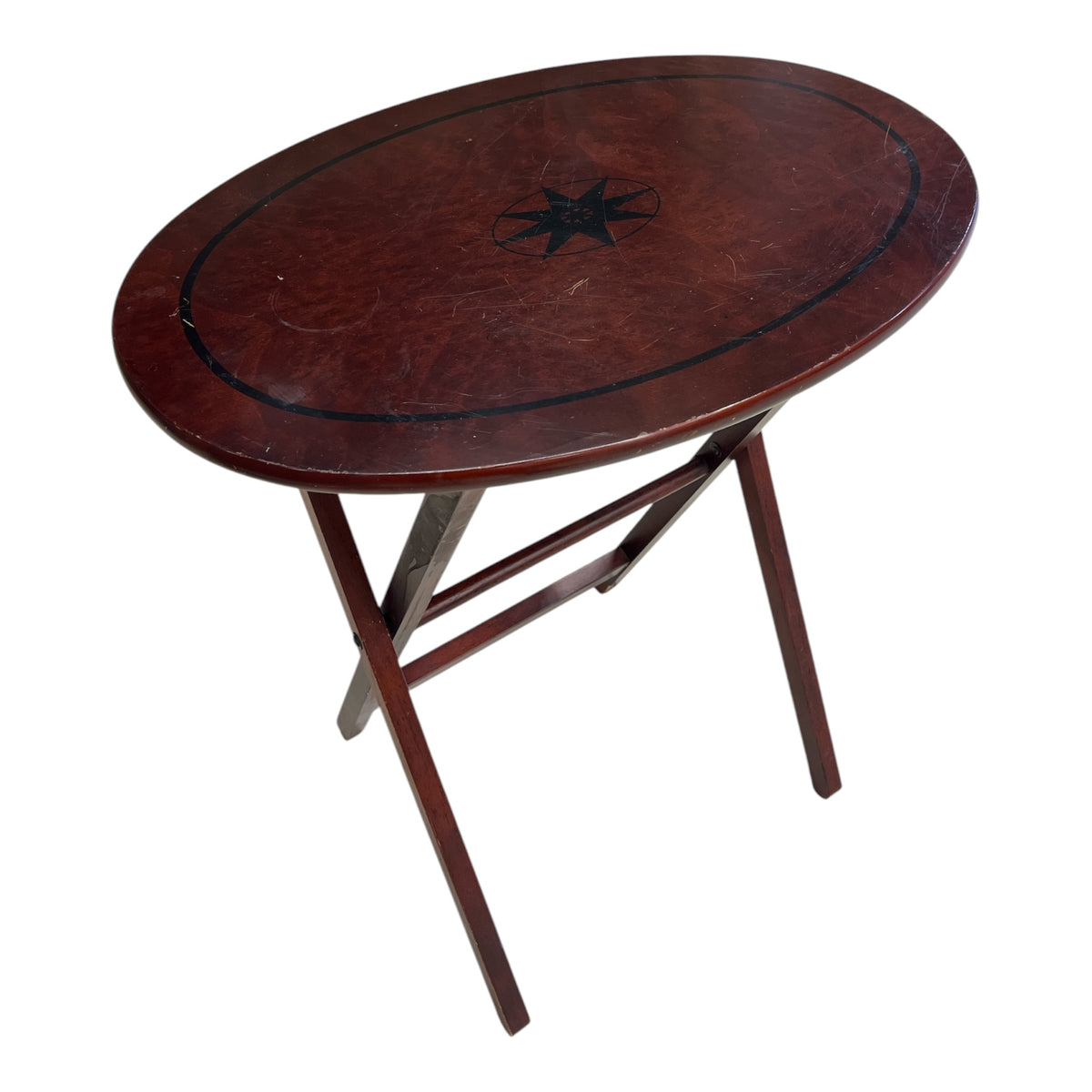 Wooden Oval Folding Tables (Set of 4)