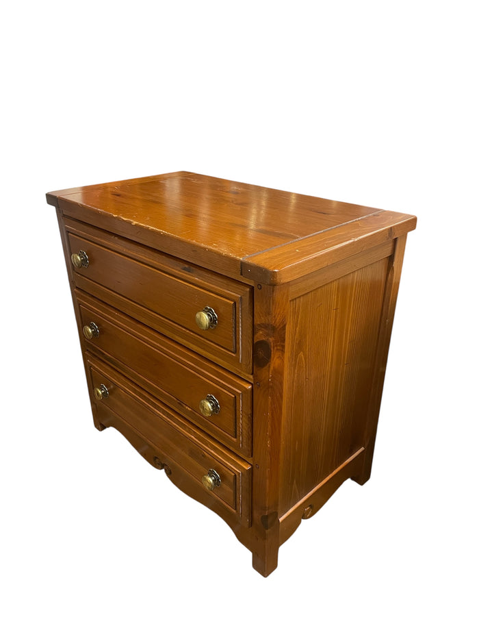 3-Drawer Solid Wood Night Stand