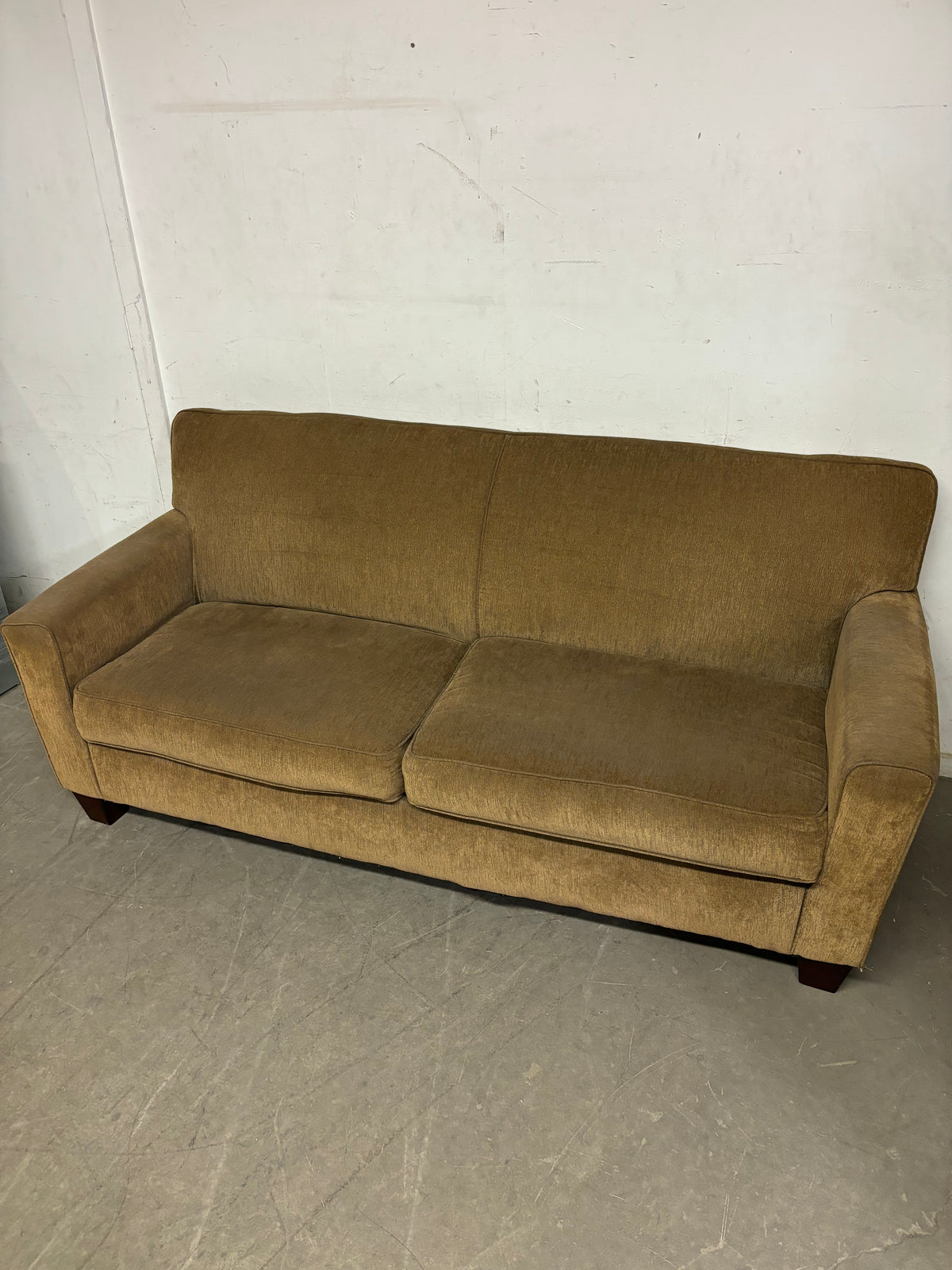 79”W Brown Velvet Sofa