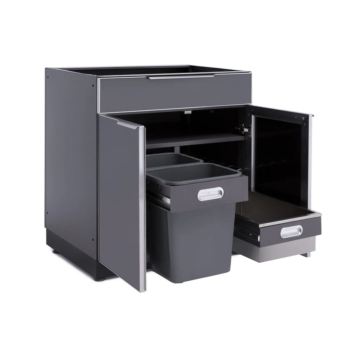 32-inch W Outdoor Kitchen Aluminum Bar Cabinet in Grey