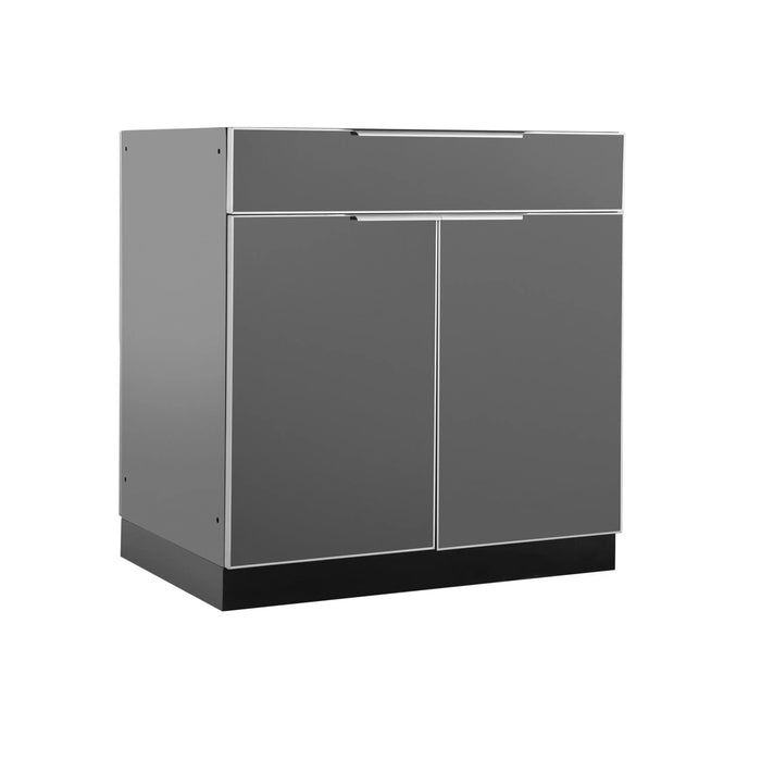 32-inch W Outdoor Kitchen Aluminum Bar Cabinet in Grey