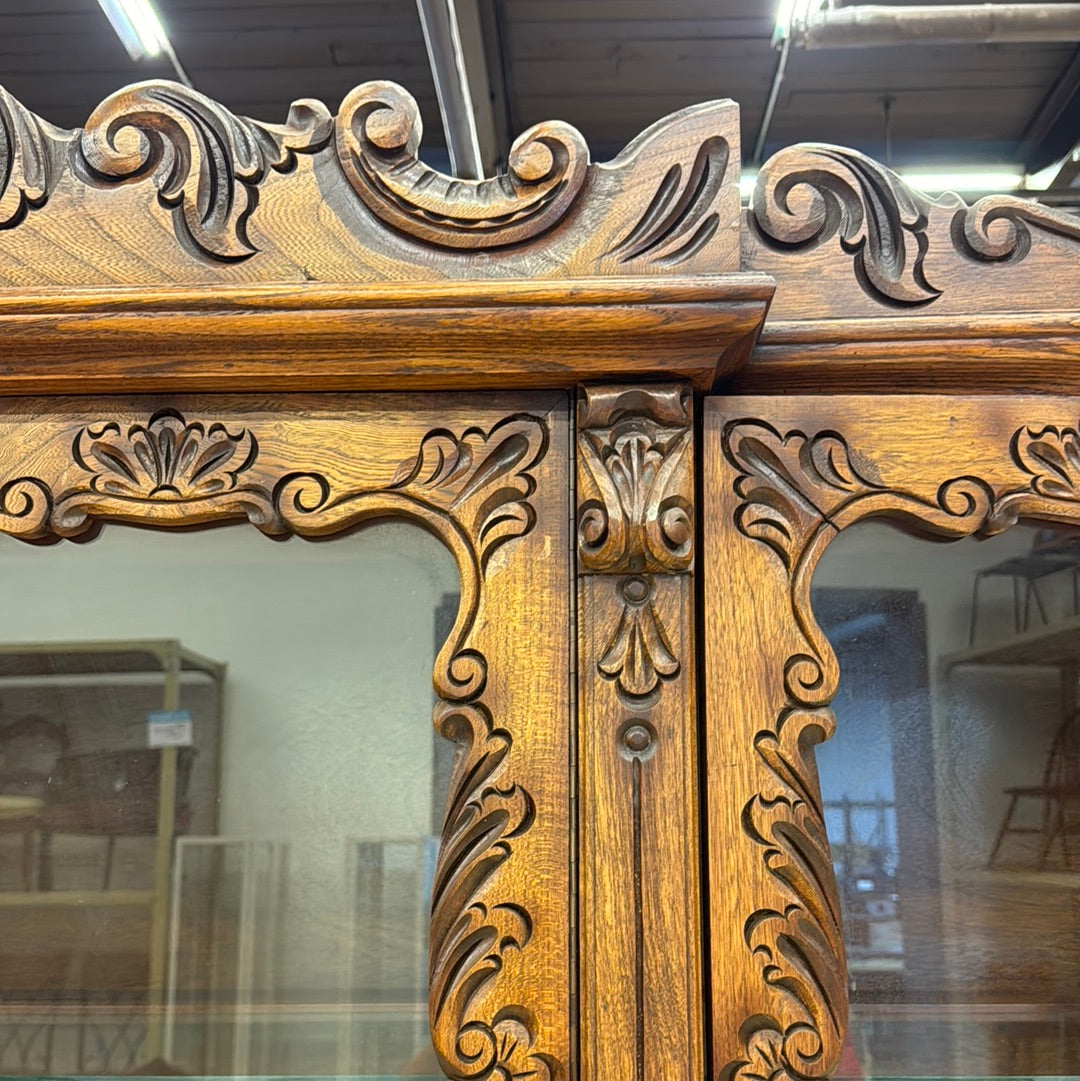 Floral Carved China Cabinet