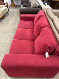 Red Fabric 3-Seater Sofa