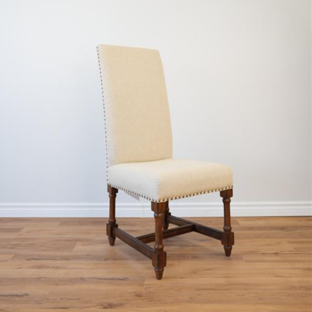 Oatmeal Solid Back Dining Chair