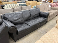 Black 3-Seater Leather Sofa