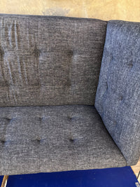Charcoal Grey Fabric Tufted Sofa