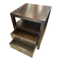Pottery Barn Rhys Collection Campaign Style Wooden Side Table w/ Drawers