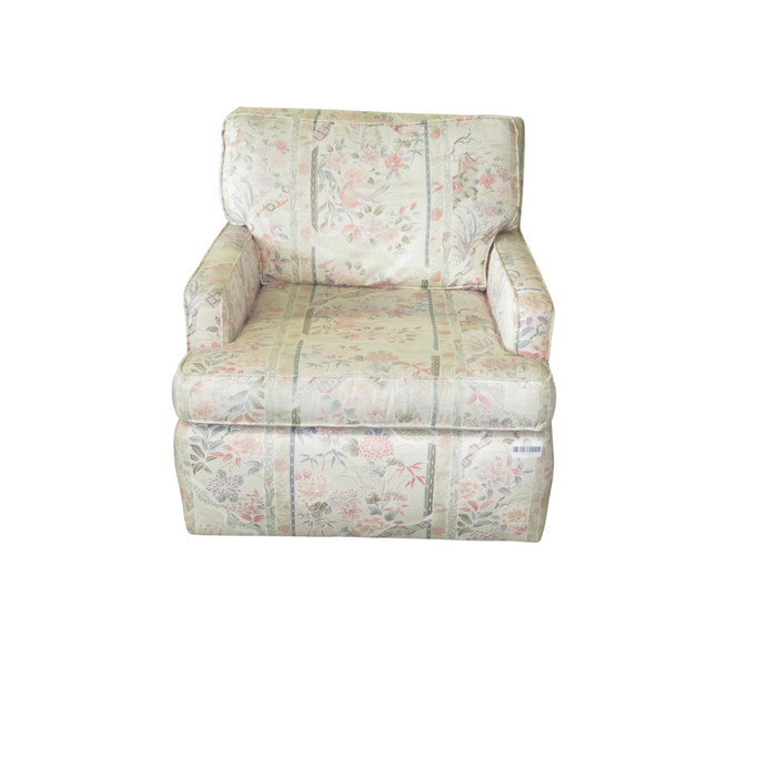 28"W Floral Print Armchair