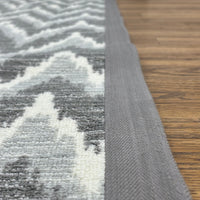 6×9-ft Grey & White Zigzag Rug – Machine-Woven Polyester, 283