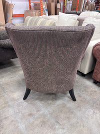 Brown Patterned Wingback Armchair