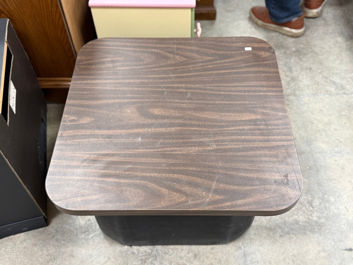 Woodgrain Top and Back Squared Accent Table