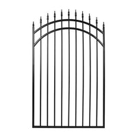 Nuvo Iron 45 W x 68-in H Black Iron Pre-Assembled Self-Closing Ornamental Arch Fence Gate