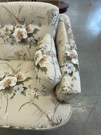 3-seat Sofa in Tan, Green and Brown Floral Print Fabric