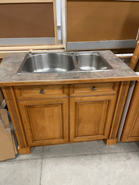 9 Pc Maple Color Kitchen Cabinet Set