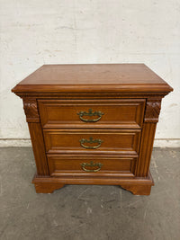 24”W Brown 3 Drawer Nightstand