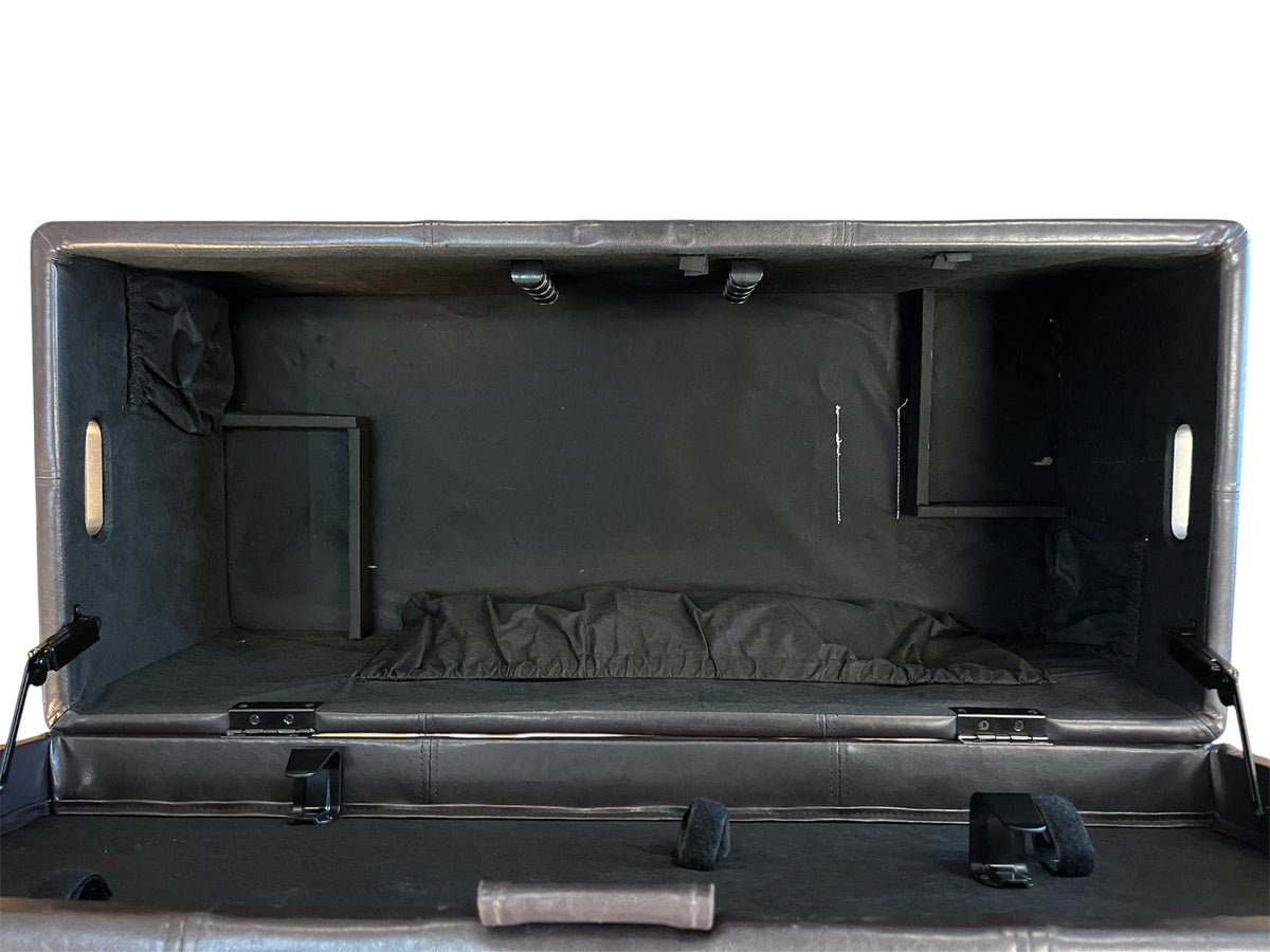 Dark Brown Storage Ottoman Bench With Handles & Lift Top