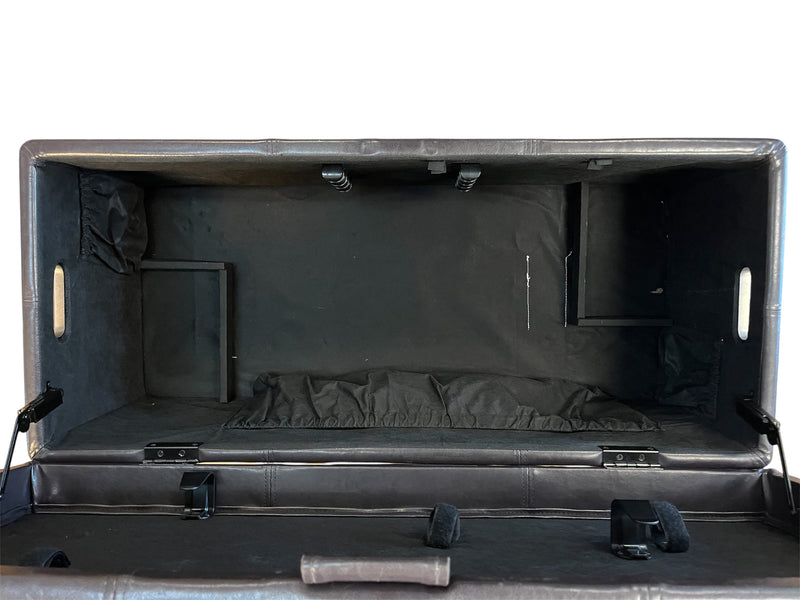 Dark Brown Storage Ottoman Bench With Handles & Lift Top