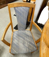 Wooden Table with 6 Chairs in Blue Fabric