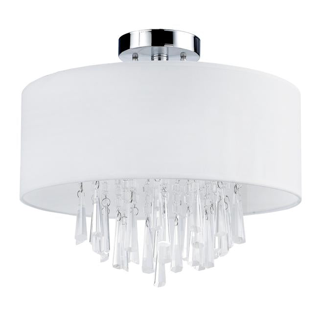 Canarm Naples Polished Chrome Fabric Shade Ceiling Flush-Mount