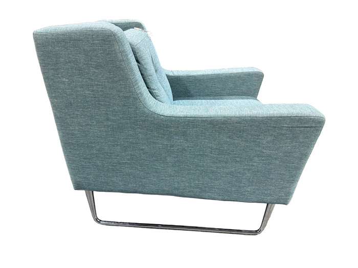 Seafoam Green Dane Accent Modern Armchair with Sleek Chrome Legs
